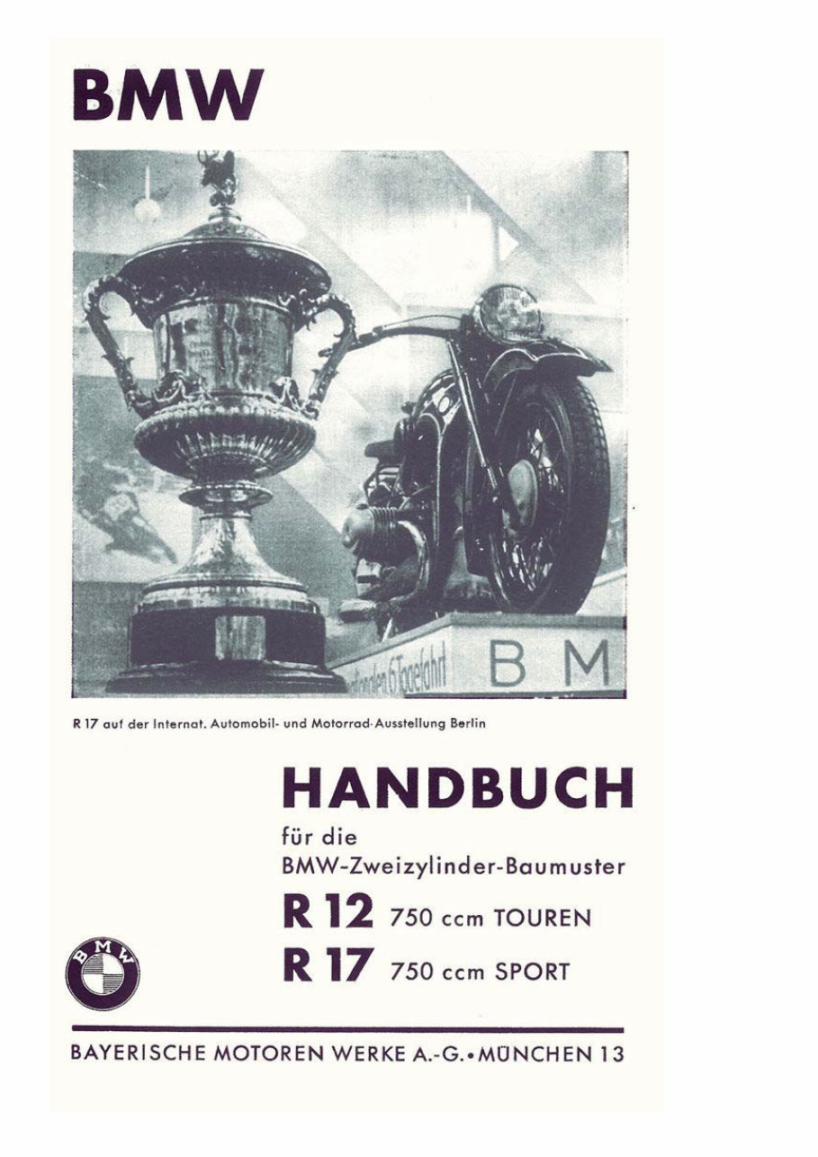 1937 BMW R12 - R17 Service & Repair Manual preview img 1