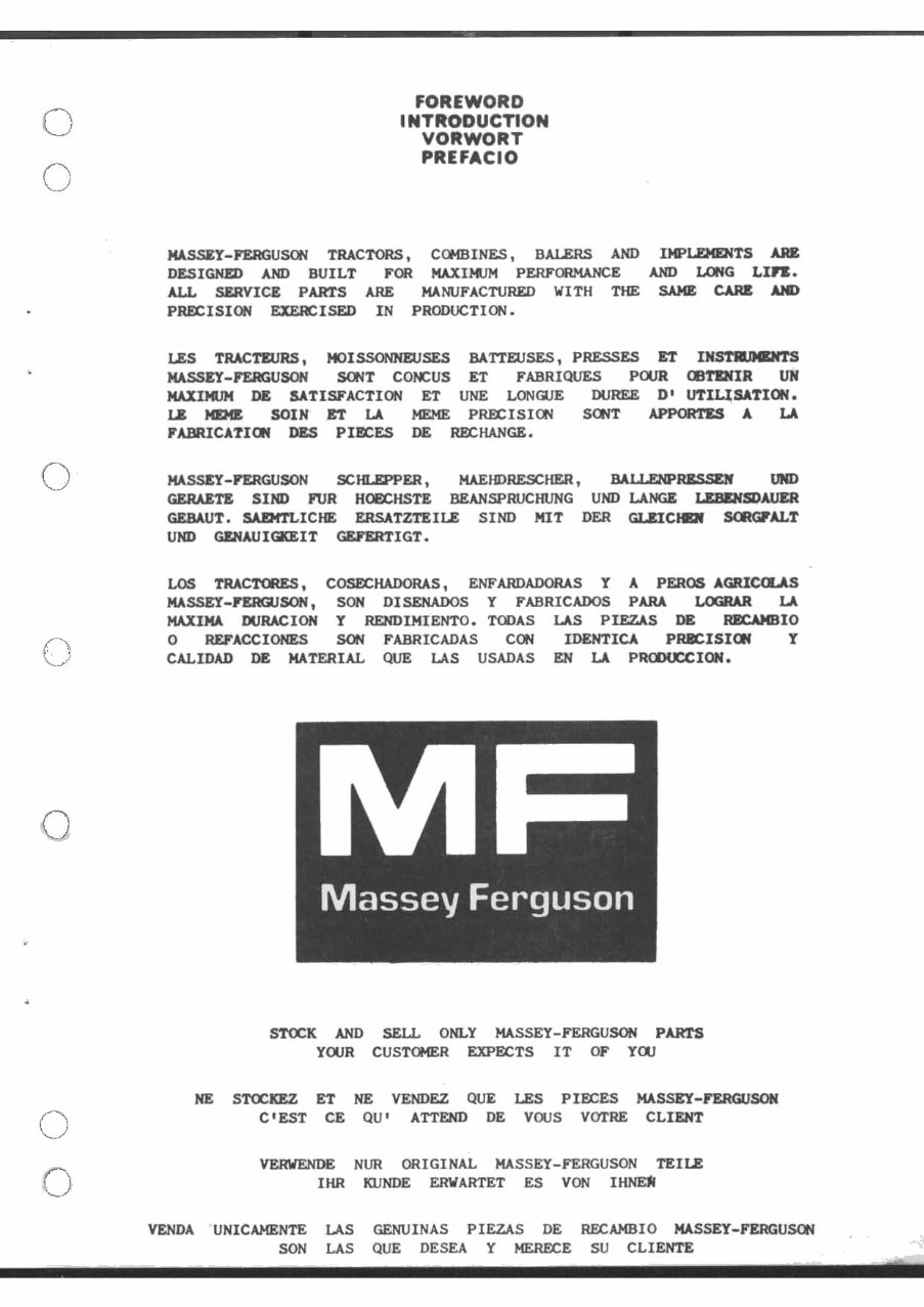 Massey Ferguson 165 Tractor parts catalog manual preview img 6