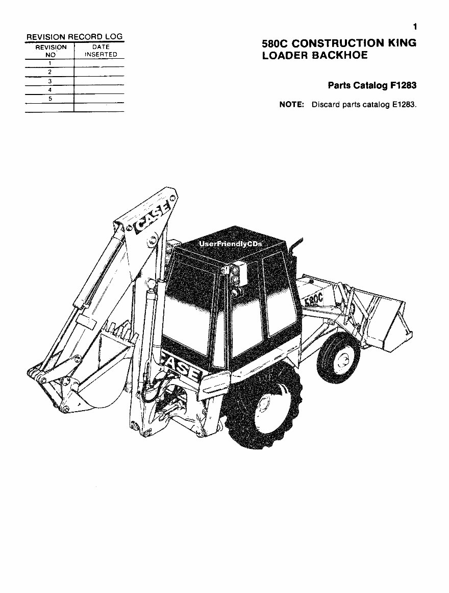 CASE 580C CONSTRUCTION KING BACKHOE Parts Catalog Manual preview img 2