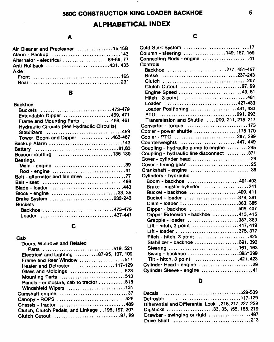 CASE 580C CONSTRUCTION KING BACKHOE Parts Catalog Manual preview img 6