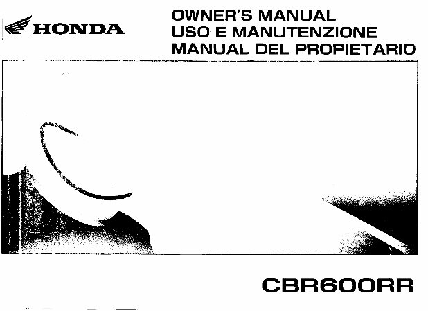 2006 HONDA CBR600RR Owners Manual - INSTANT ! preview img 1