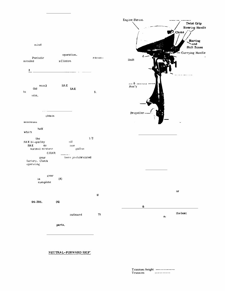 Clinton outboard K700 7 hp owners & parts manual preview img 2