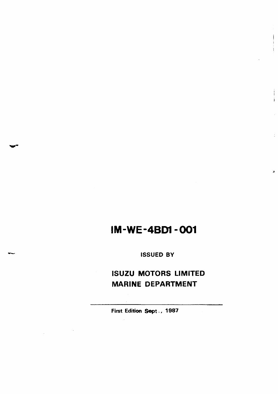 Isuzu Marine Diesel Engine Workshop Manual preview img 1