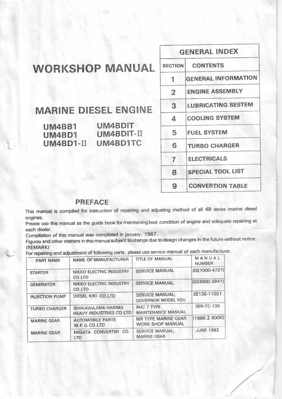 Isuzu Marine Diesel Engine Workshop Manual preview img 3