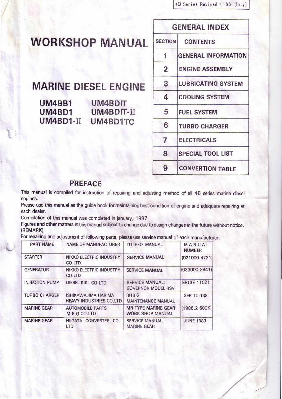 Isuzu Marine Diesel Engine Workshop Manual preview img 4