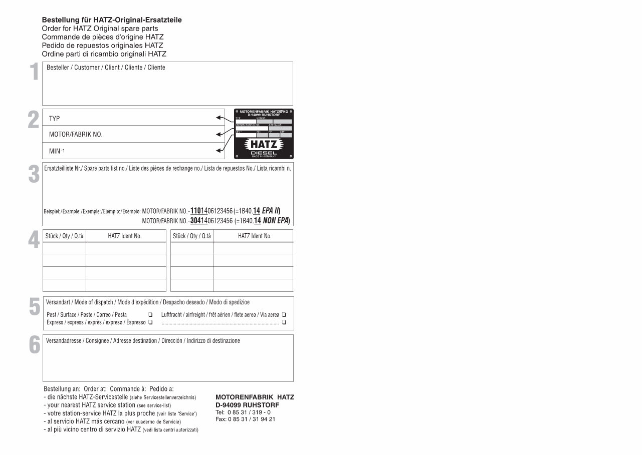 Hatz Diesel Engine 1B40 Parts Manual preview img 2