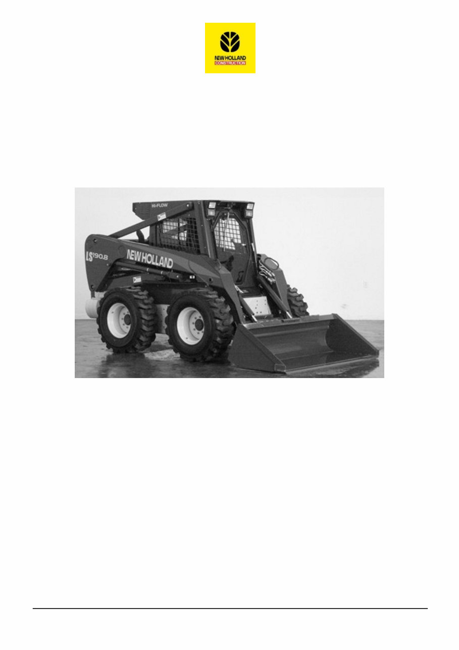 New Holland LS180 - LS/LT185 - LS/LS190 Skid Steer Loader OEM Service & Repair Manual preview img 1