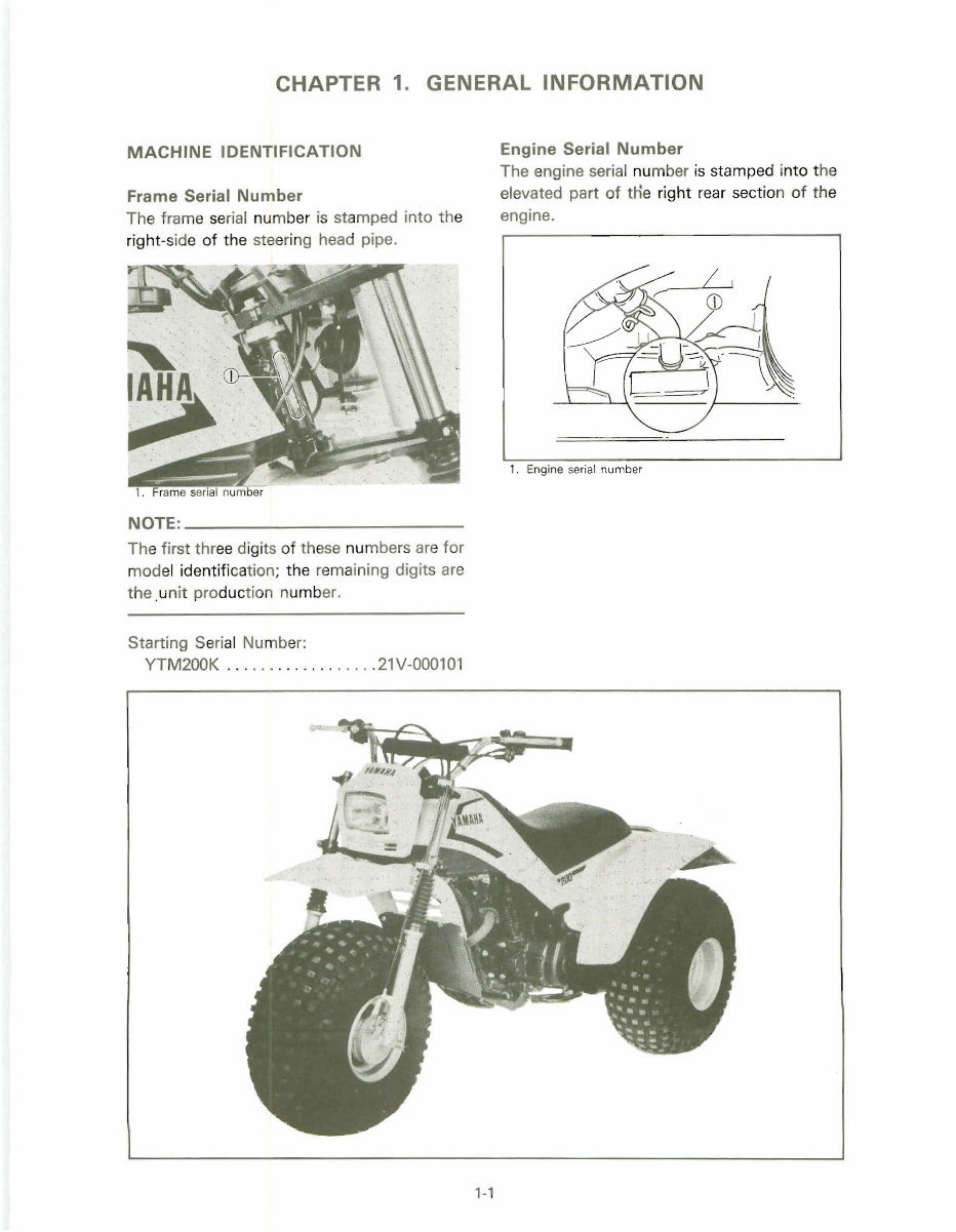 Yamaha Tri-Moto 200 service manual repair 1983-1985 YTM200 | eManualOnline