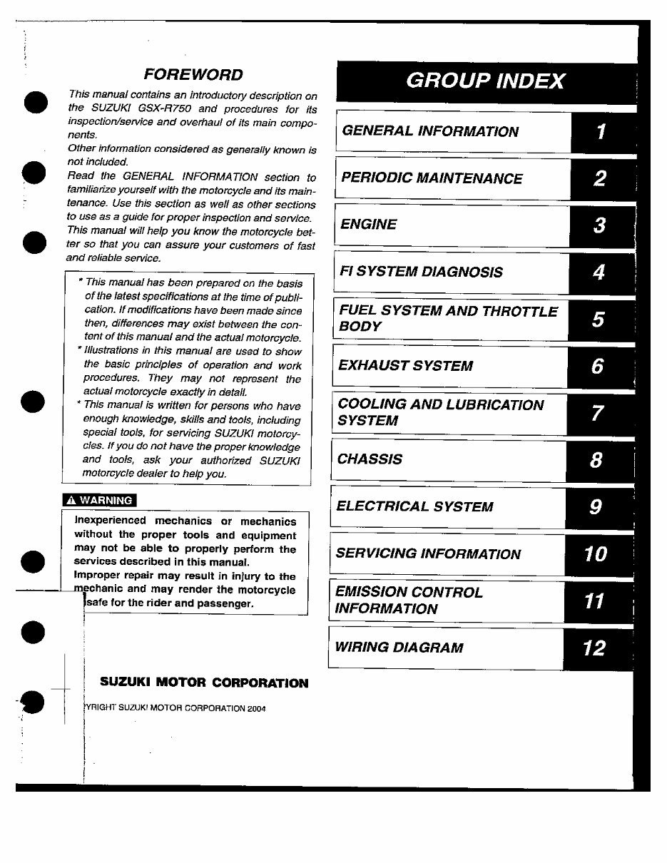 2000 - 2003 Suzuki Gsx R750 Gsxr750 Gsx-r750 ( 2000 2001 2002 2003 00 01 02 03 ) * DIY Service / Repair / Workshop Manual - preview img 1