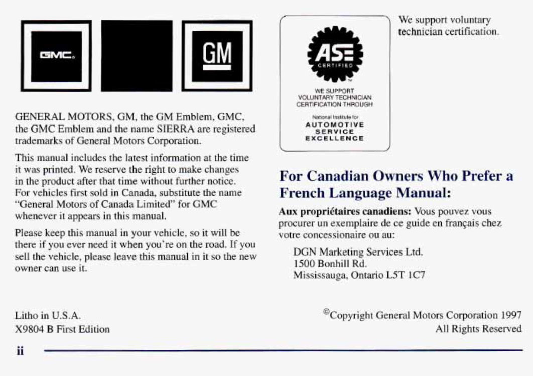 1998 GMC Sierra Owners Manual preview img 8