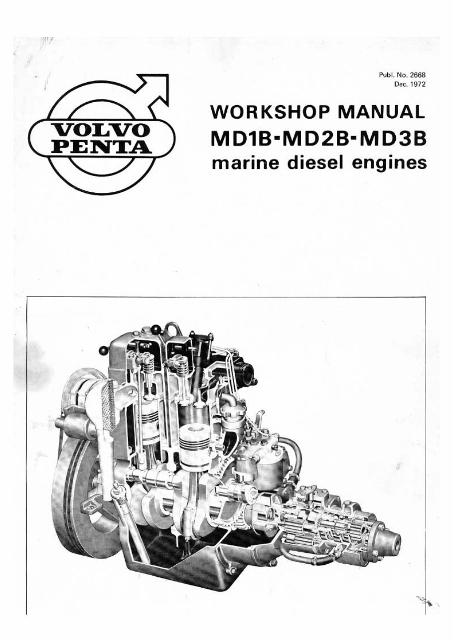 VOLVO PENTA MD1B MD2B MD3B Marine Diesel Workshop Manual preview img 1