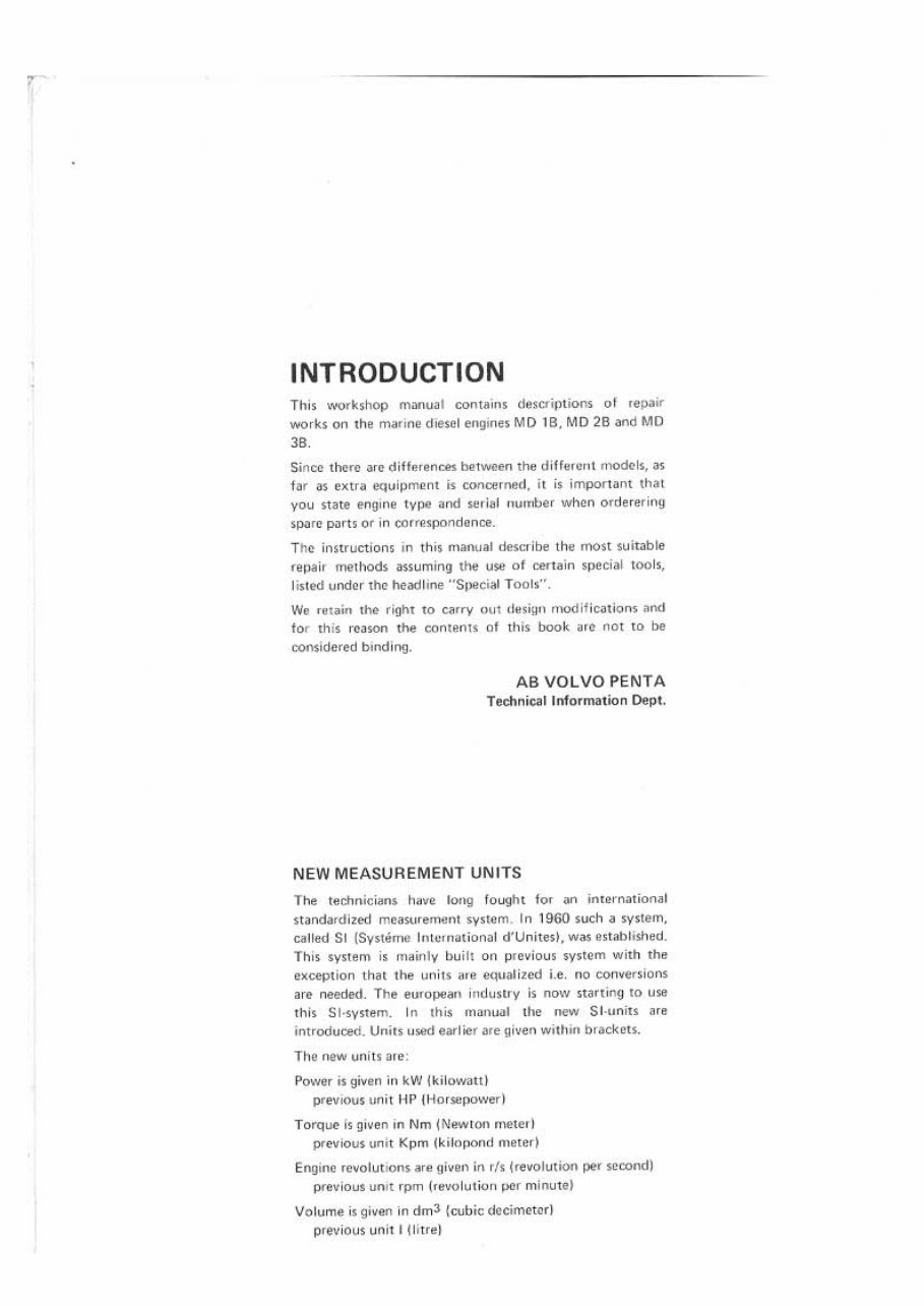 VOLVO PENTA MD1B MD2B MD3B Marine Diesel Workshop Manual preview img 2