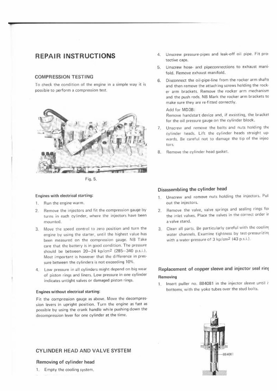 VOLVO PENTA MD1B MD2B MD3B Marine Diesel Workshop Manual preview img 7