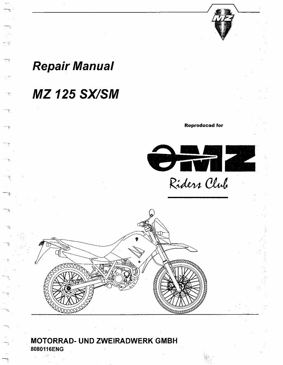 MZ 125 SX/SM Repair Manual preview img 1