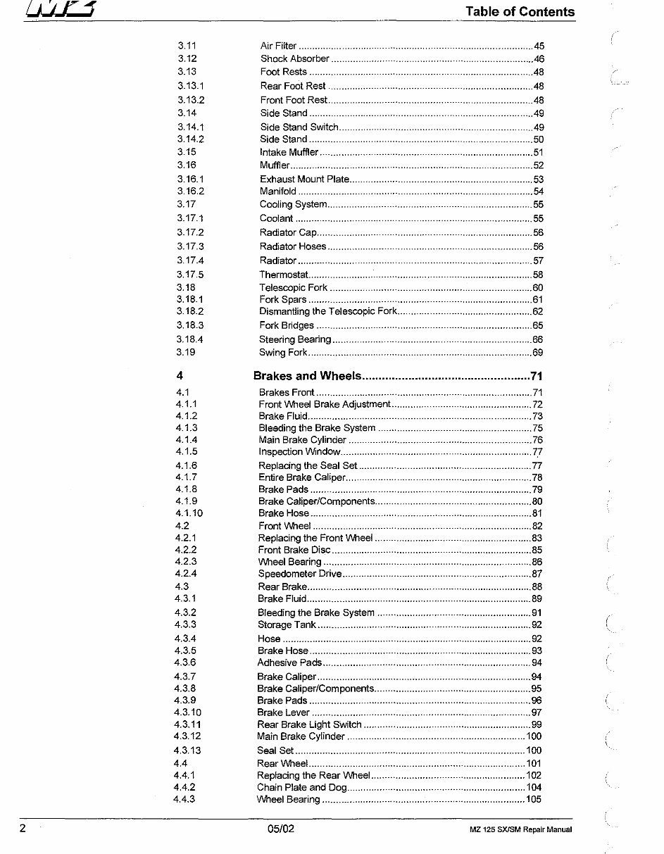 MZ 125 SX/SM Repair Manual preview img 6