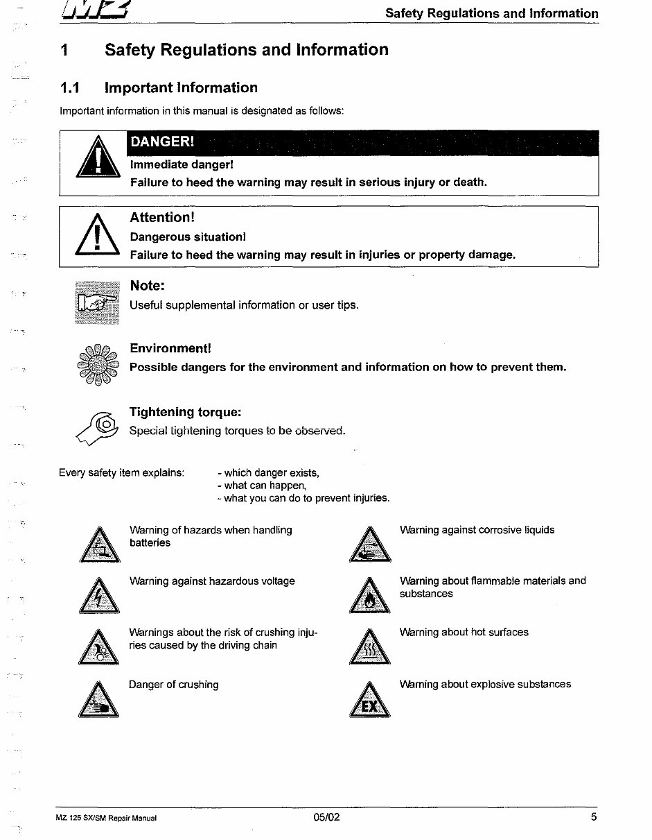 MZ 125 SX/SM Repair Manual preview img 9