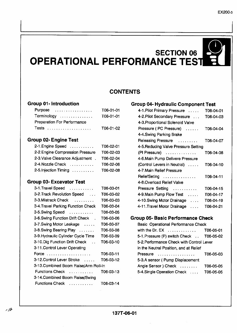 Hitachi EX200-3 Excavator Service & Repair Manual preview img 1