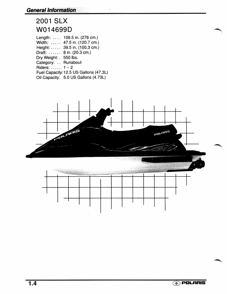 2001 Polaris SLX Pro 1200 Virage TX Genesis Virage TXi Genesis i Personal Watercraft preview img 9