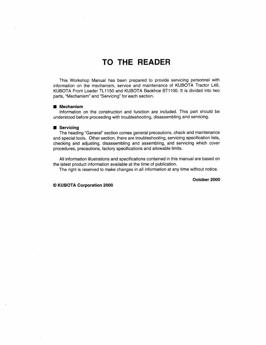 Kubota L48 Service & Repair Manual preview img 3