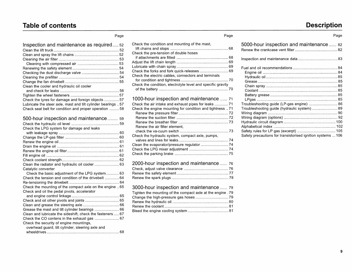 Linde Diesel Forklift Truck 351-03 Series: H20, H25, H30, H35 Operating Manual (User manual) preview img 9