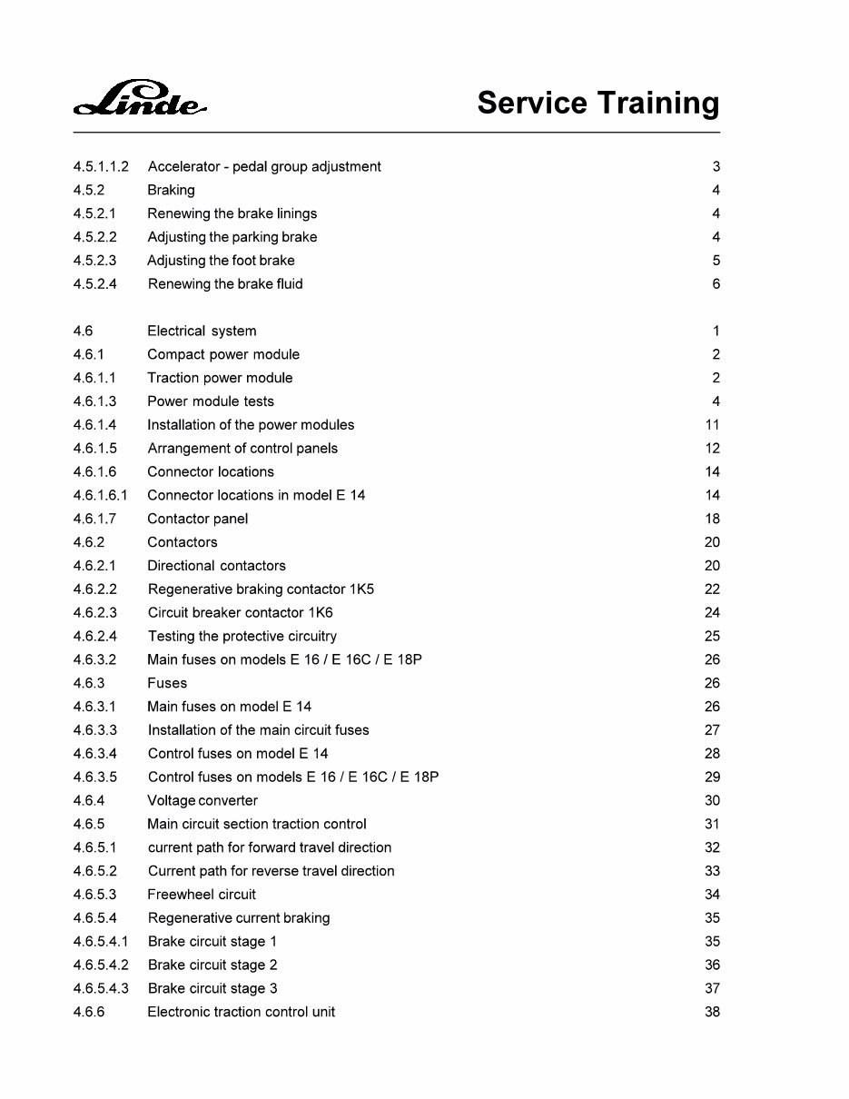 Linde Electric Fork Truck 335 series: E14, E16, E16C, E18 Service Training Manual preview img 4