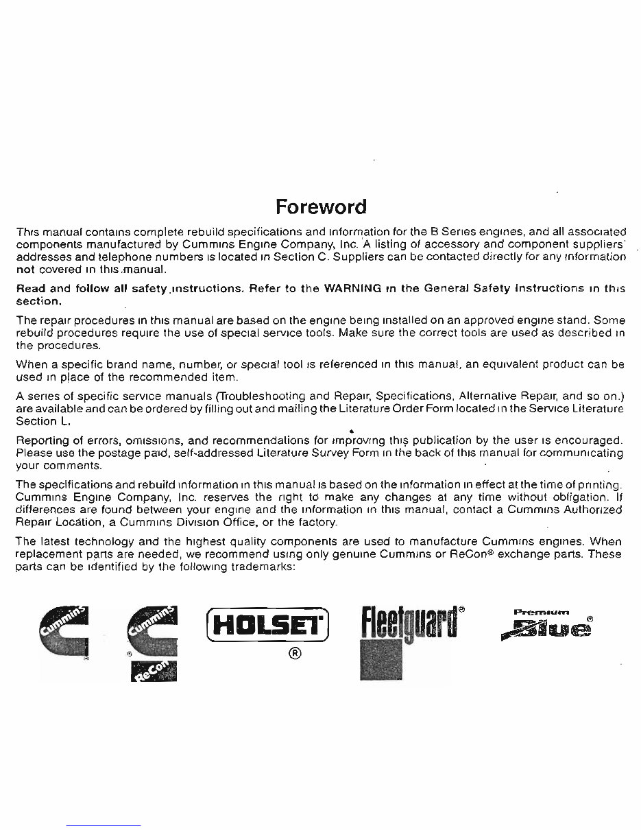 1991-1994 Cummins Engine B Series 4BT3.9 6BT5.9 Service & Repair Manual preview img 2