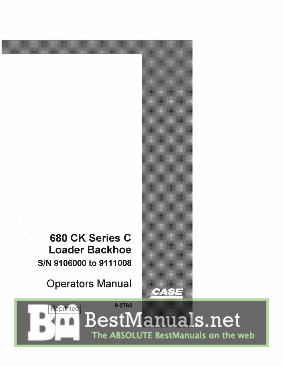 CASE 680 CK Series C Loader Backhoe Operators Manual preview img 1