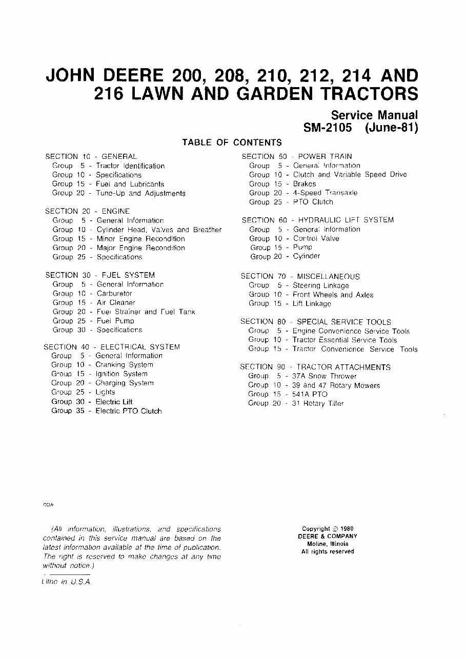 John Deere 212 214 210 200 tractor service manual preview img 3