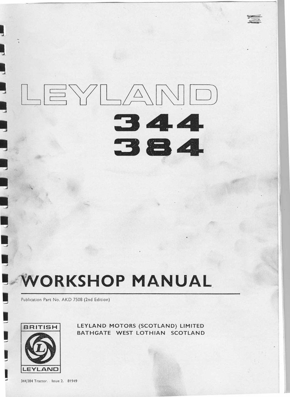 Leyland 384 Tractor Workshop Repair Service Manual preview img 1