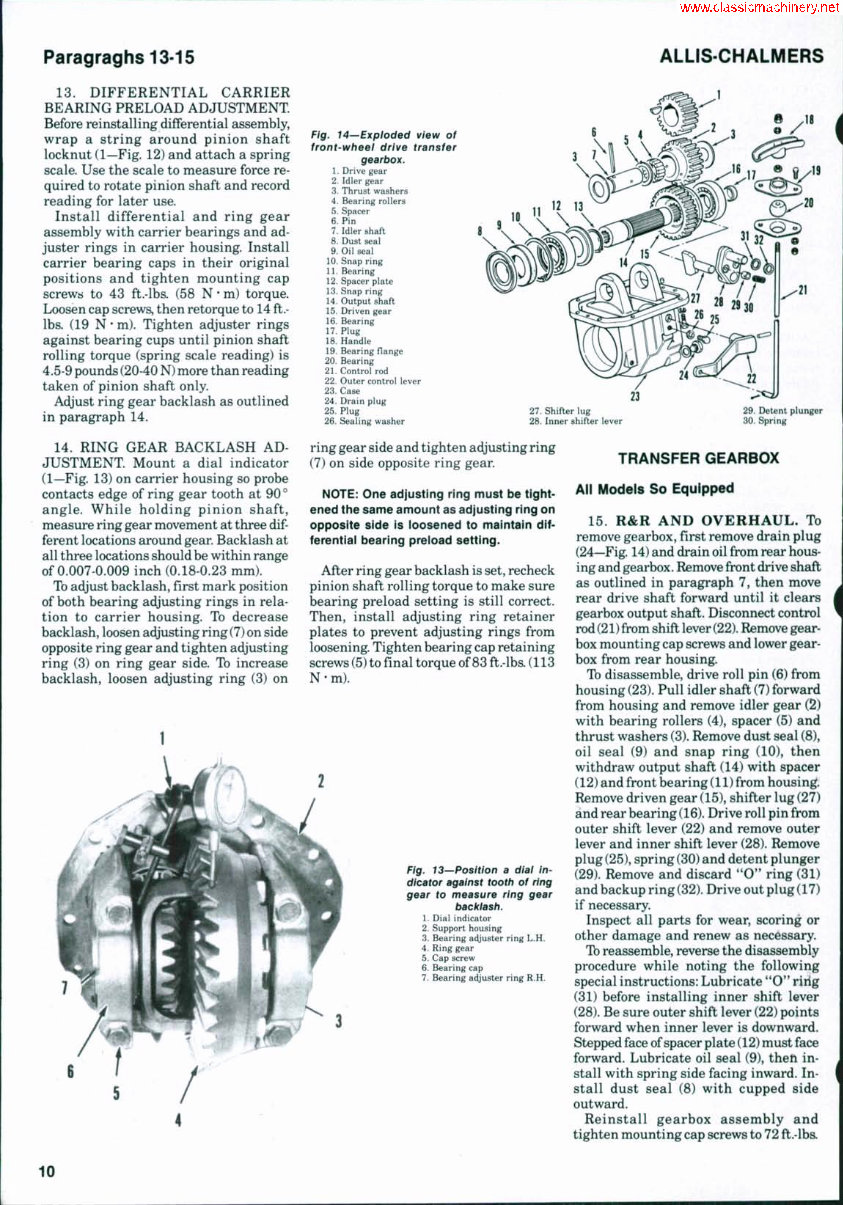 Allis Chalmers 6060/6070/6080 Tractor OEM Service & Repair Manual preview img 9