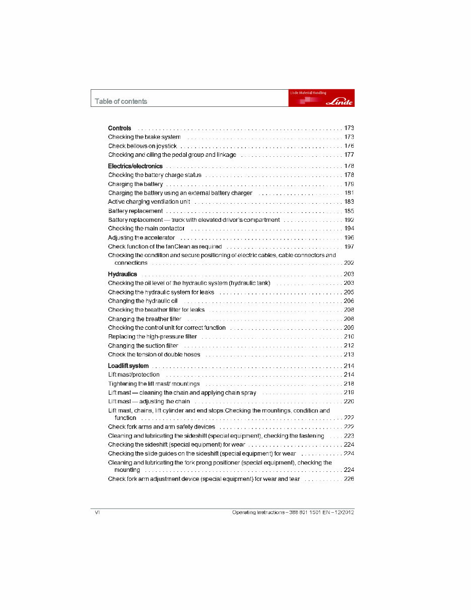 Linde Electric Forklift Truck 388 Series: E35, E40, E45, E50 Operating Manual preview img 8
