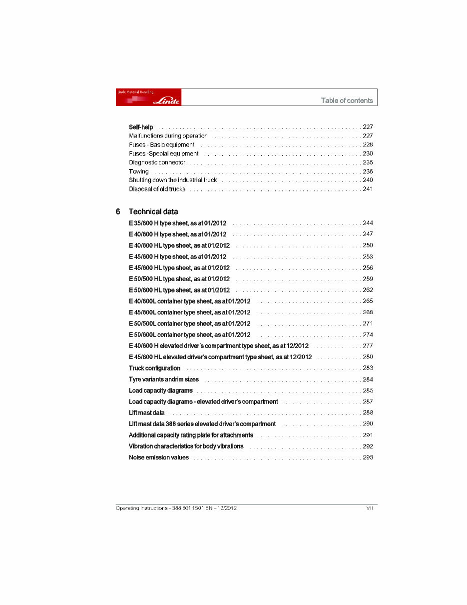 Linde Electric Forklift Truck 388 Series: E35, E40, E45, E50 Operating Manual preview img 9