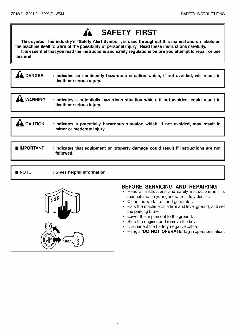 Kubota ZD21 Zero Turn Mower Workshop Repair Service Manual preview img 3