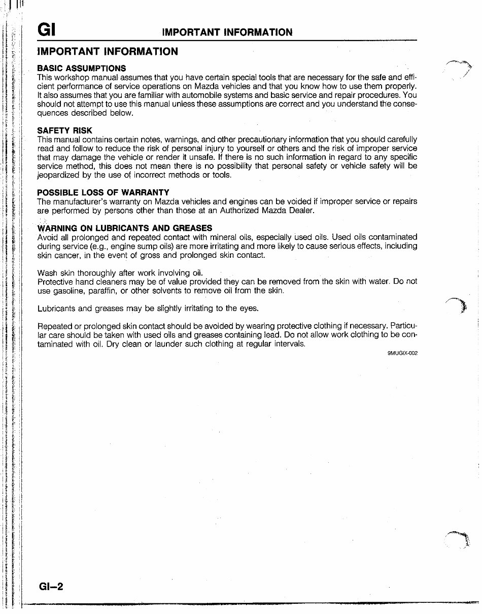 1991 Mazda B Series Pickup Truck Service & Repair Manual preview img 4