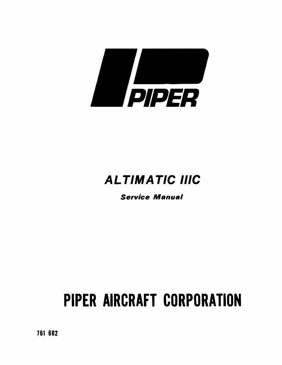 Piper Altimatic 3C AutoPilot service manual Auto-pilot preview img 1