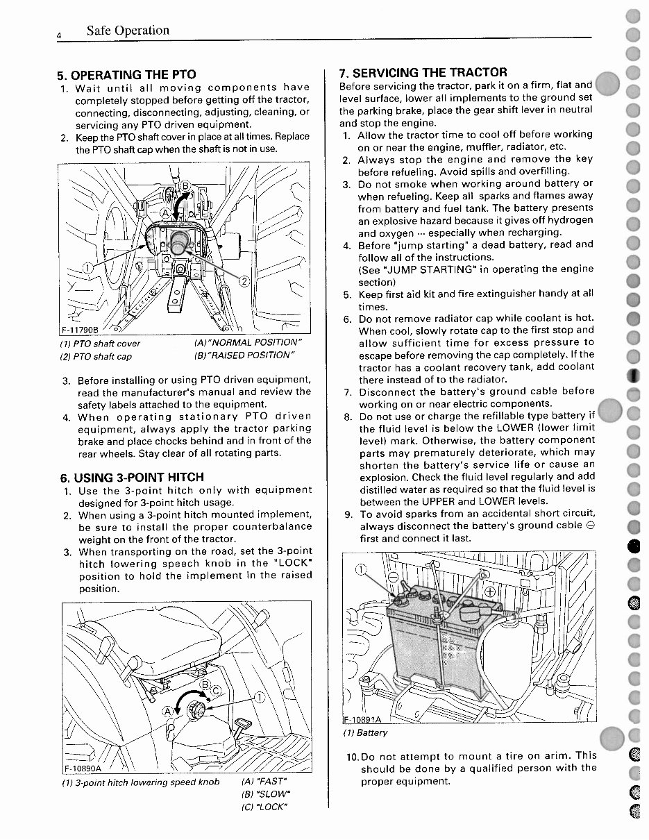 KUBOTA B2710 B2910 B7800 Tractor OPERATOR Manual preview img 10