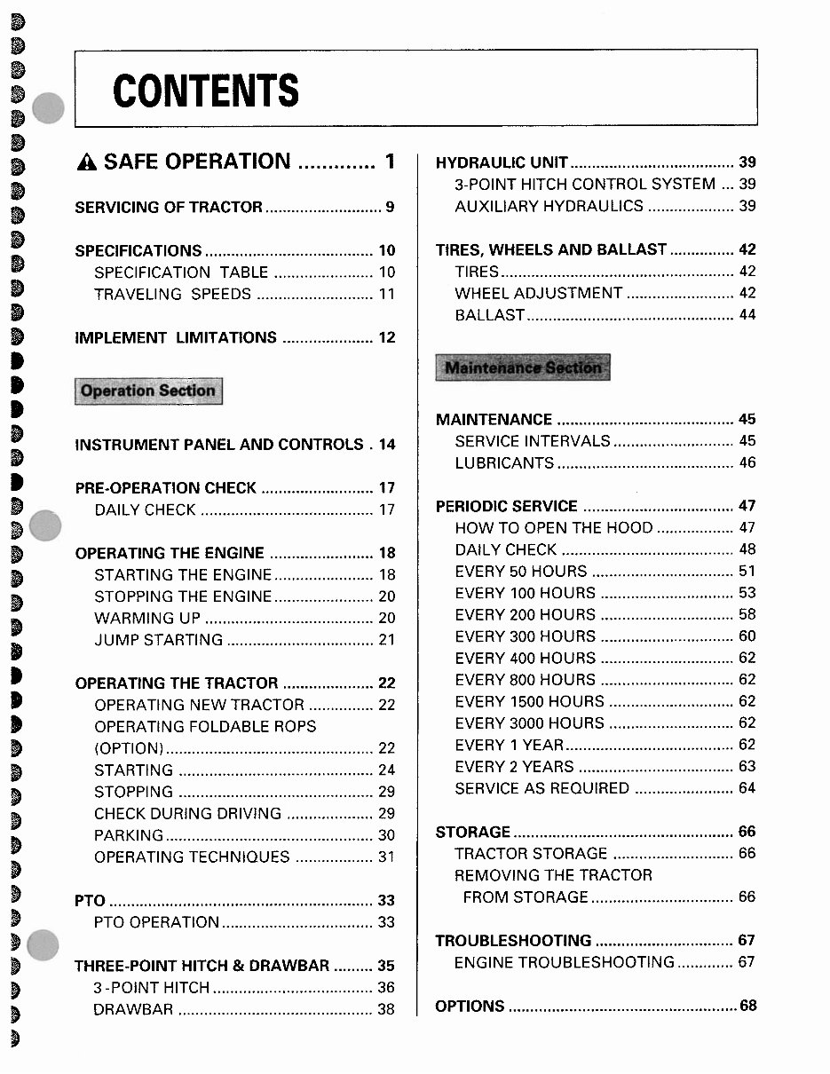 KUBOTA B2710 B2910 B7800 Tractor OPERATOR Manual preview img 5
