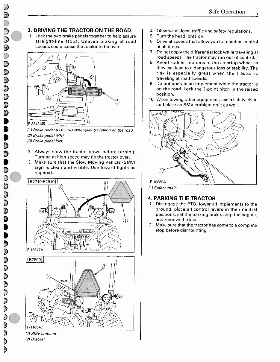 KUBOTA B2710 B2910 B7800 Tractor OPERATOR Manual preview img 9