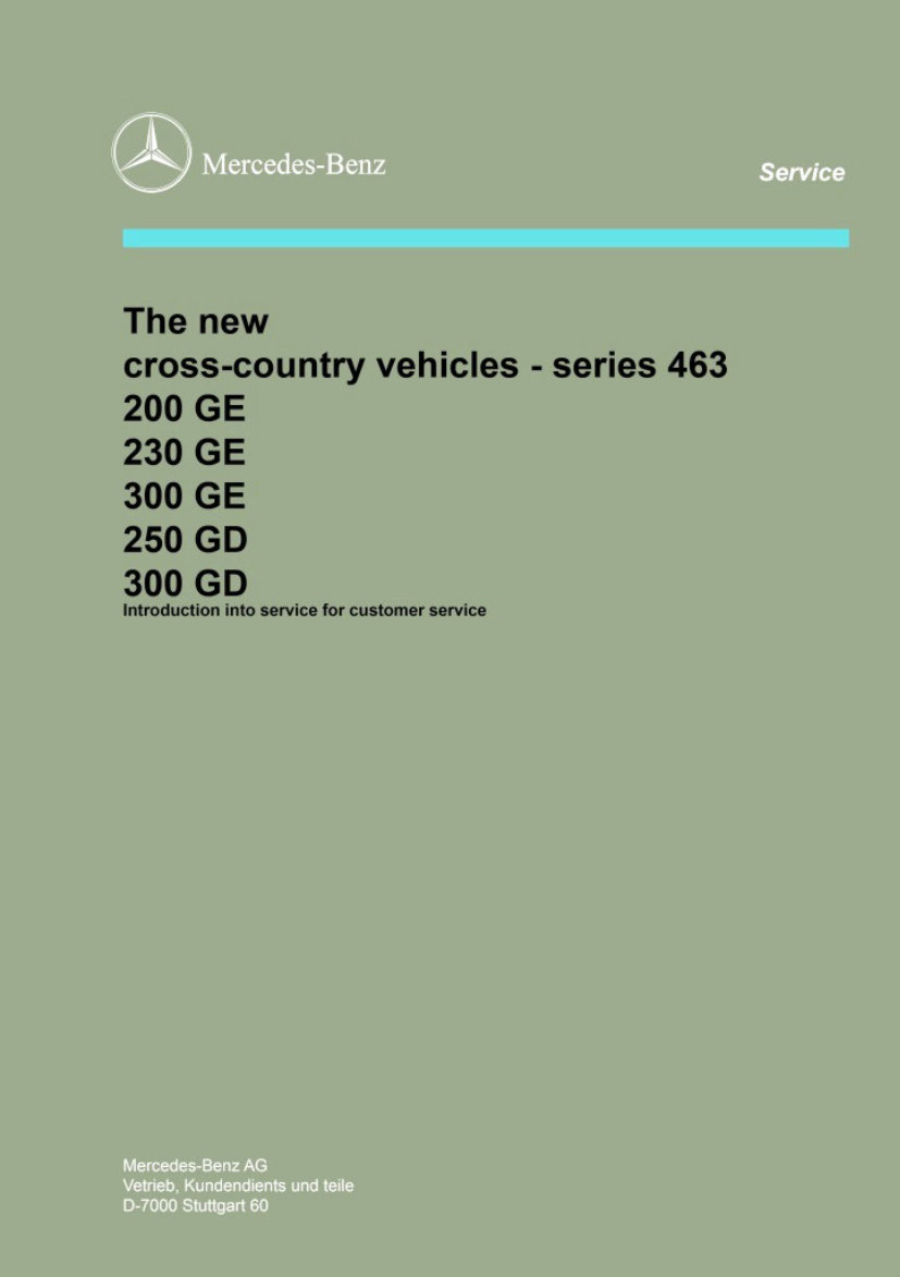 MERCEDES-BENZ 463 G-Class CAR Service & Repair Manual - ! preview img 1