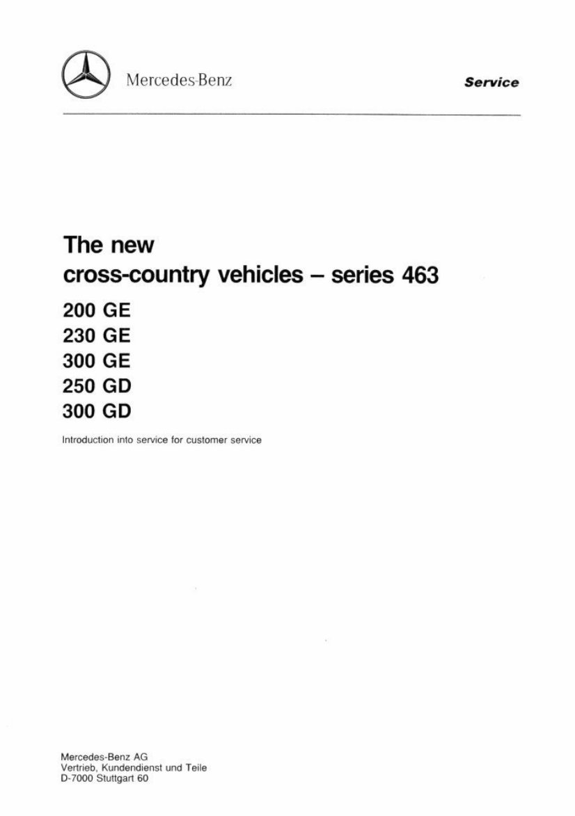 MERCEDES-BENZ 463 G-Class CAR Service & Repair Manual - ! preview img 3