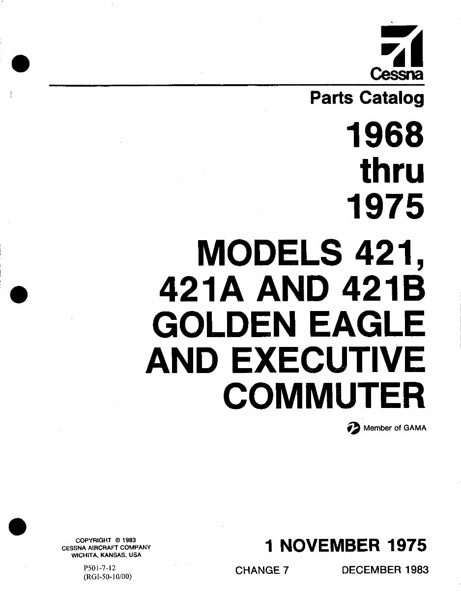 1968-1975 Cessna 421 IPC Parts Catalog preview img 2