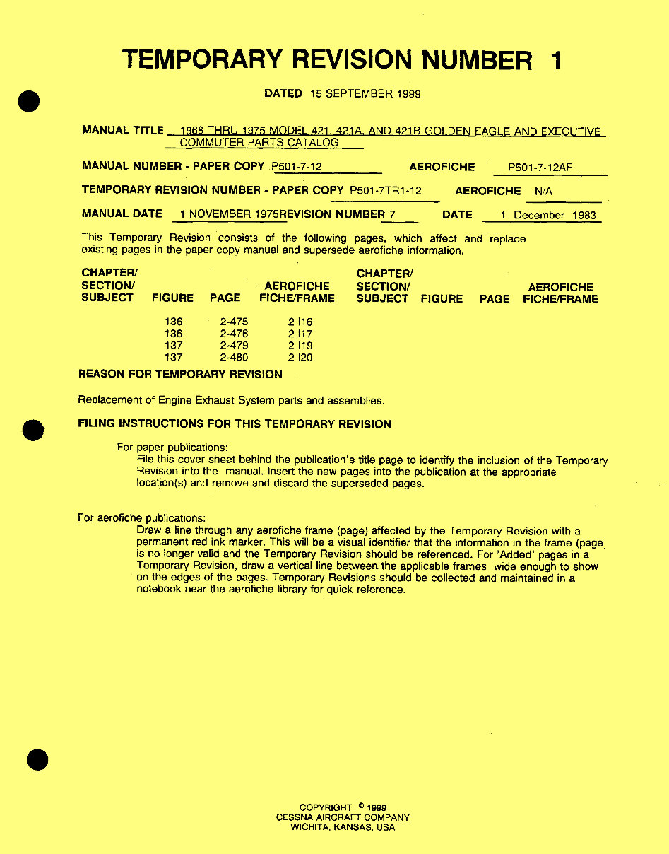 1968-1975 Cessna 421 IPC Parts Catalog preview img 3