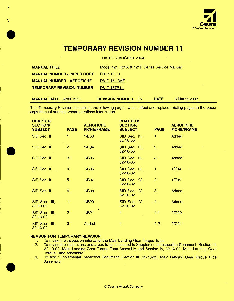 1968-1975 Cessna 421 A/B Service &amp; Repair Manual | eManualOnline