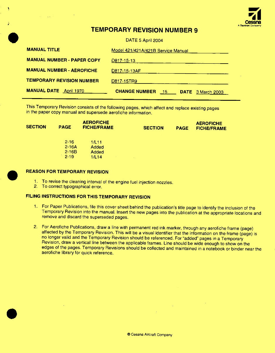 1968-1975 Cessna 421 A/B Service &amp; Repair Manual | eManualOnline