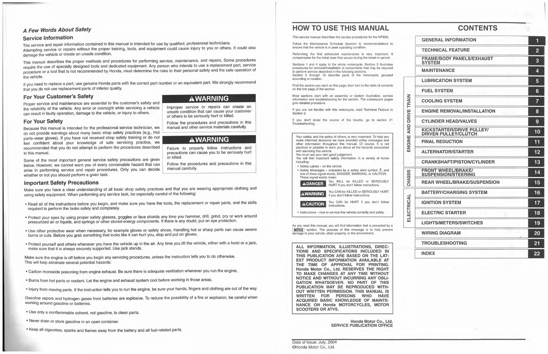 2004-2011 Honda NPS50/Zoomer/Ruckus Service & Repair Manual preview img 3
