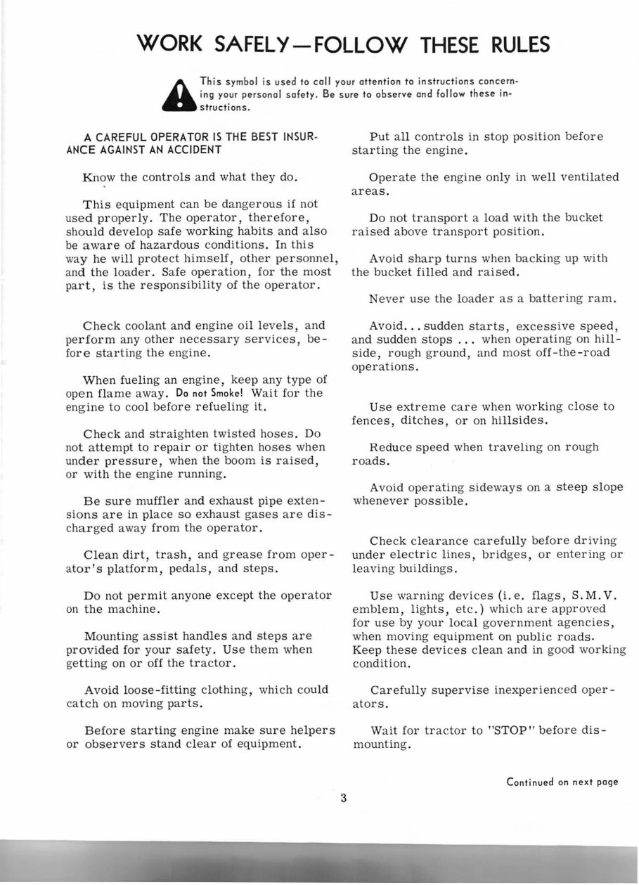 IH International 3500 Series A Loader Tractor Operators Owner Instruction Manual - IMPROVED - preview img 5