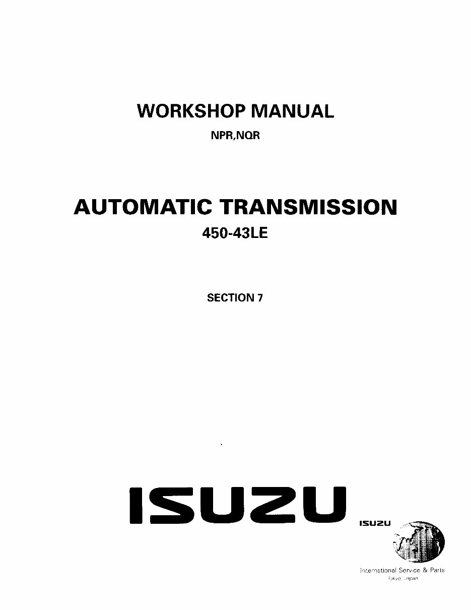 Isuzu NPR,NQR automatic transmission shop manual. preview img 1
