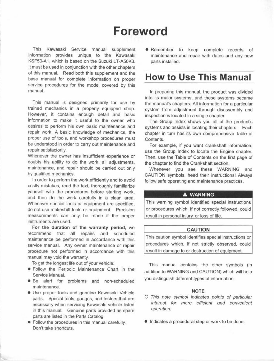 2003-2006 Kawasaki KFX 50 Service & Repair Manual preview img 5