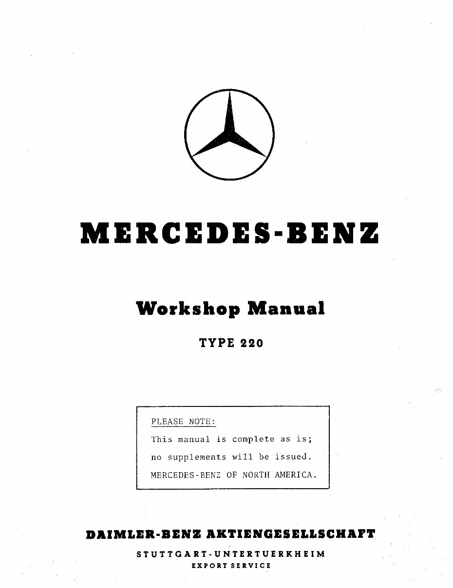 Mercedes-Benz 220S 220A W180 M180 Engine Repair Manual preview img 1