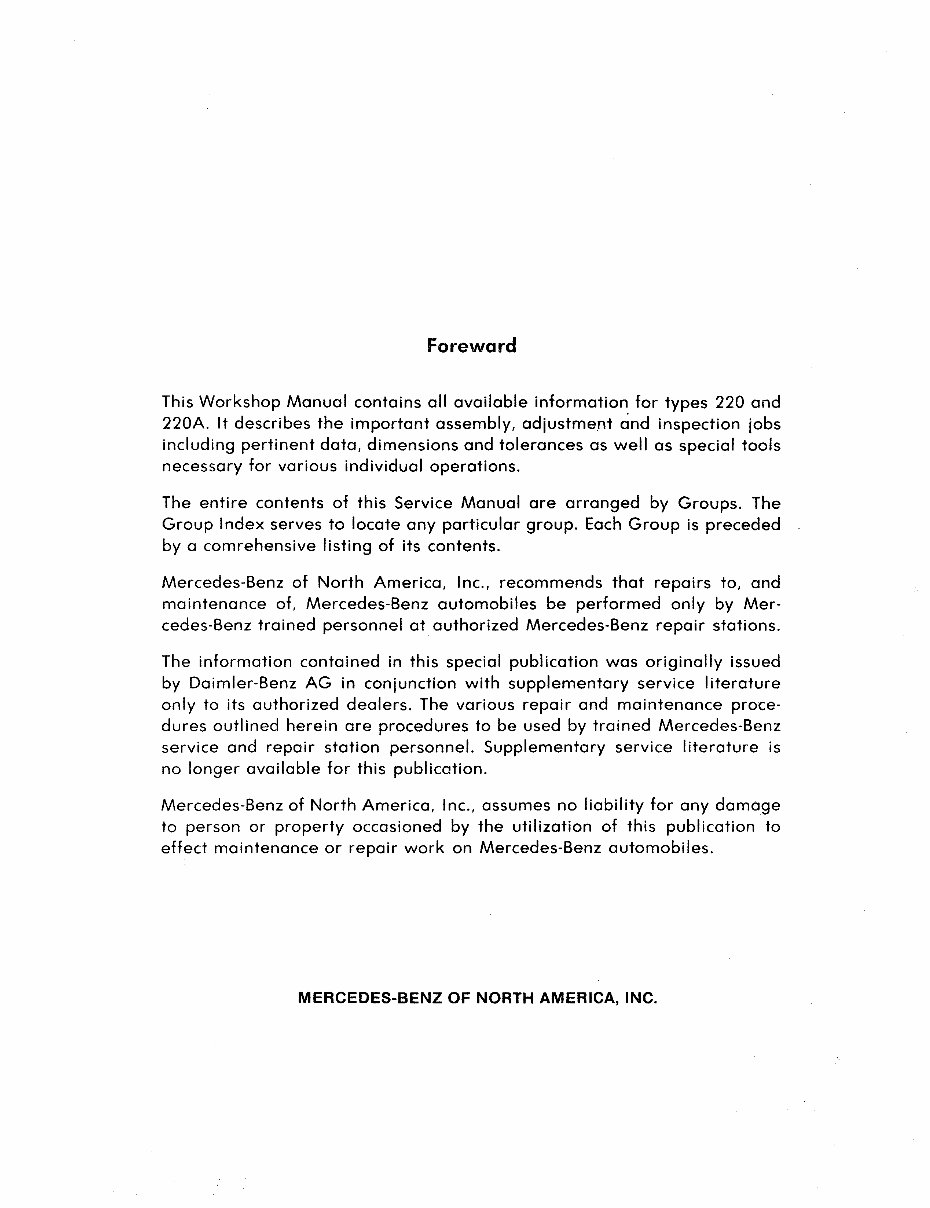 Mercedes-Benz 220S 220A W180 M180 Engine Repair Manual preview img 5